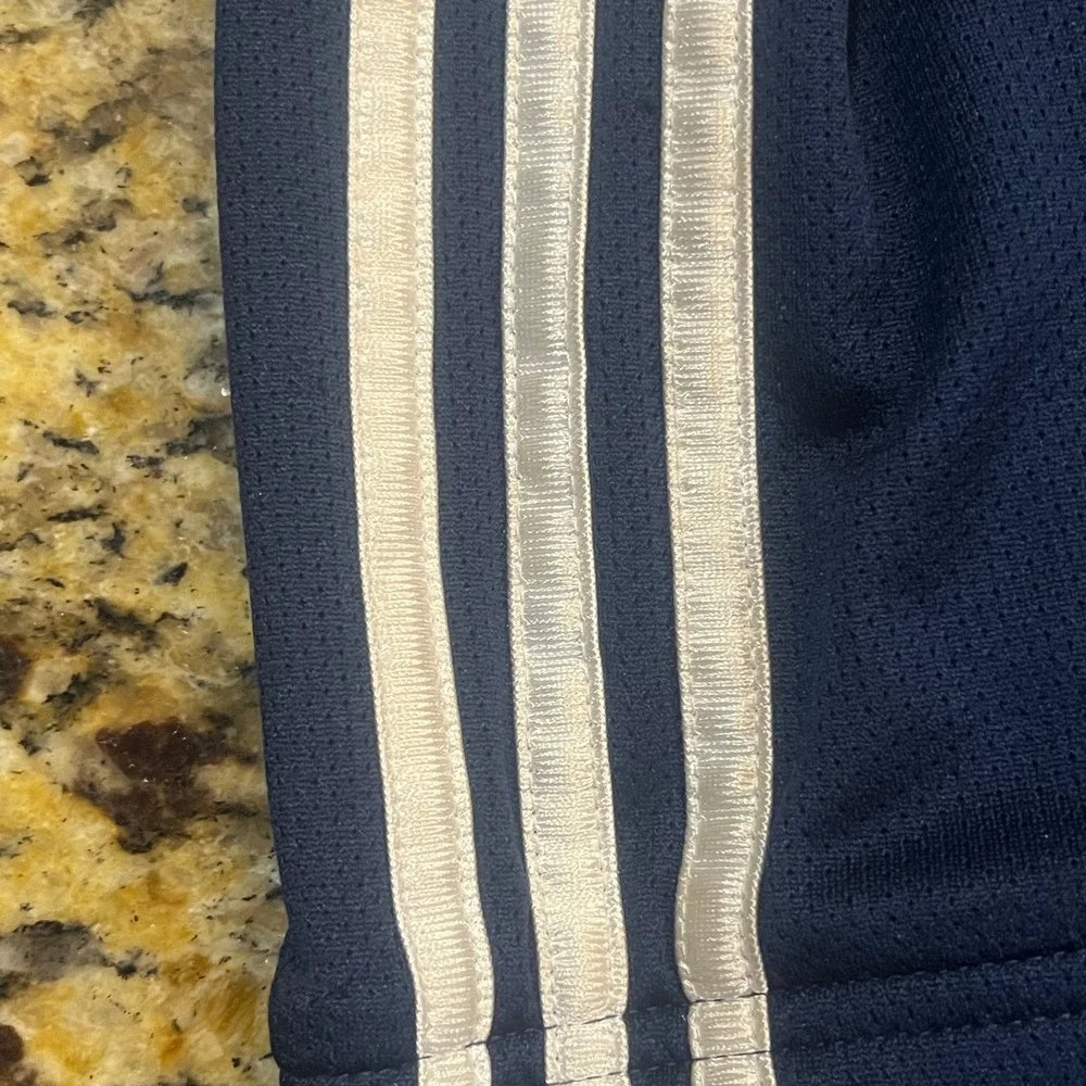 Adidas Mens Navy‎ Blue 3 Stripe Full Zip Track Jacket Mock Neck Size Medium